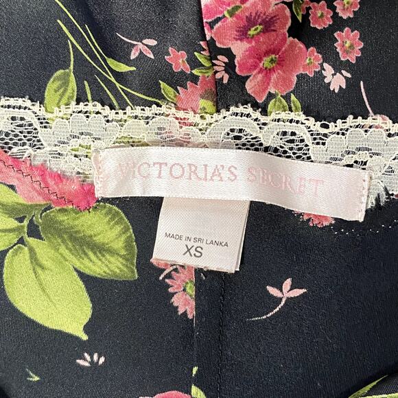 Vintage Y2k Victoria's Secret Satin Lace Floral Gothic Coquette Slip Dress - Picture 12 of 14